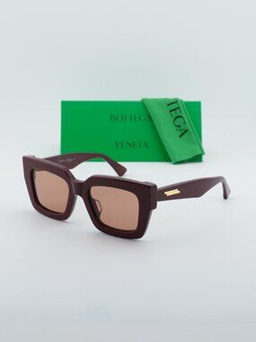 Bottega Veneta BV1212S 004 Square Sunglasses - Burgundy / Pink